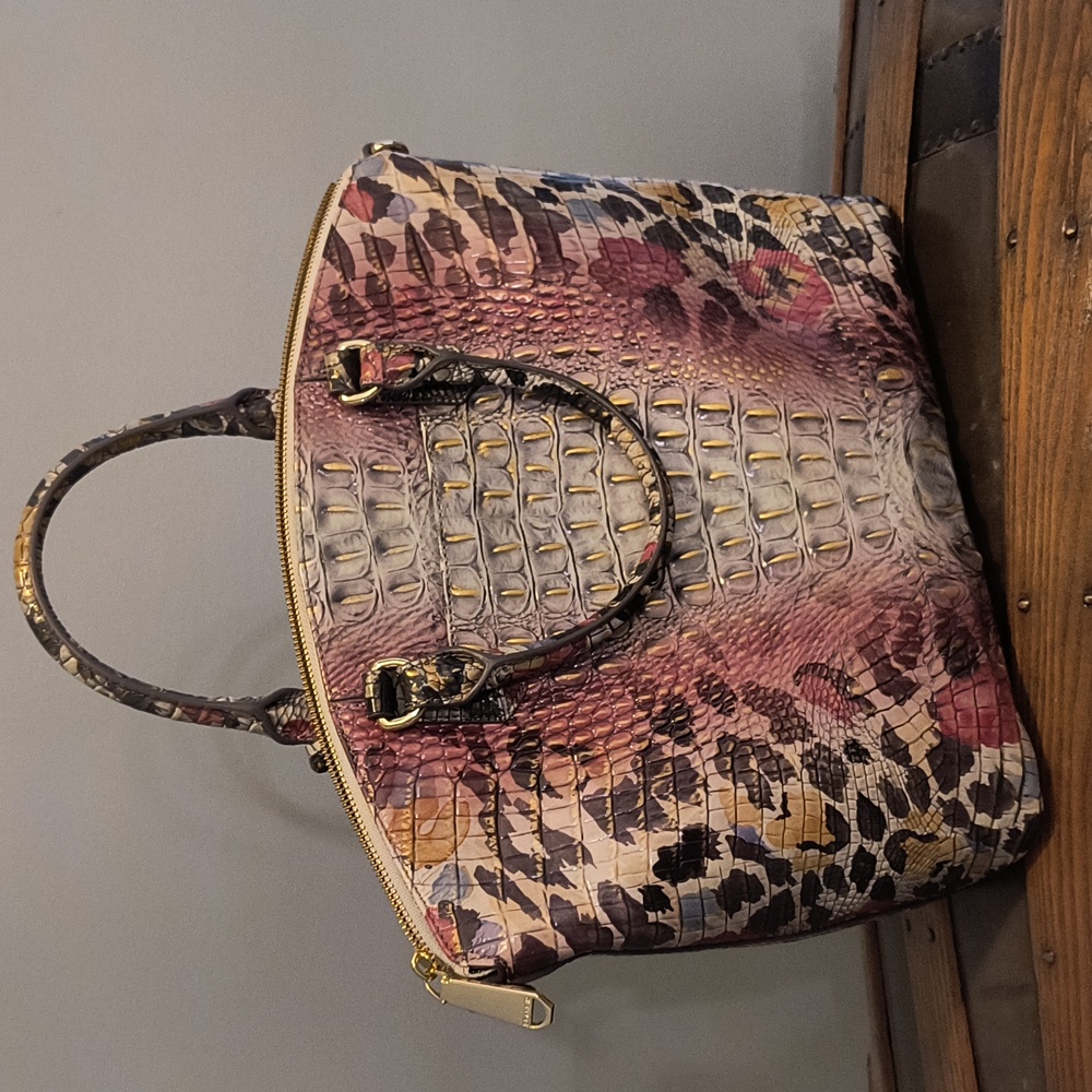 Brahmin Large Duxbury Satchel, Elegant Multicolor Designer Handbag Purse - Picture 3 of 8